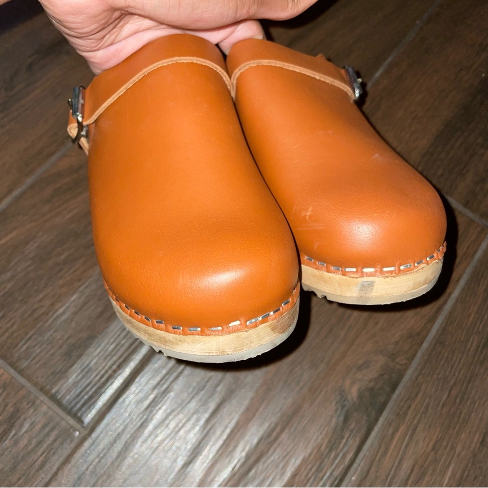 MIA Alma Clogs from Free People Cognac Brown Boho Size 37 Us 7 Ankle Strap - Picture 4 of 9